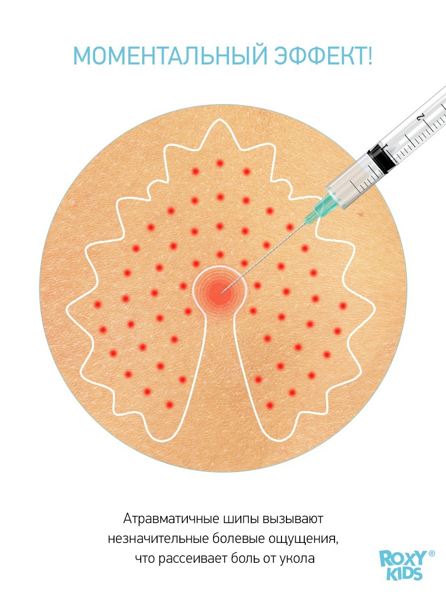 Аппликатор для снижения боли от инъекций и прививок для малышей и детей  ROXY-KIDS Ежик